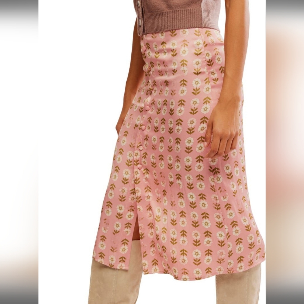 NEW FREE PEOPLE | $98 Analise Midi Skirt - Picture 6 of 8
